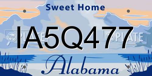 IA5Q477 Alabama License Plate