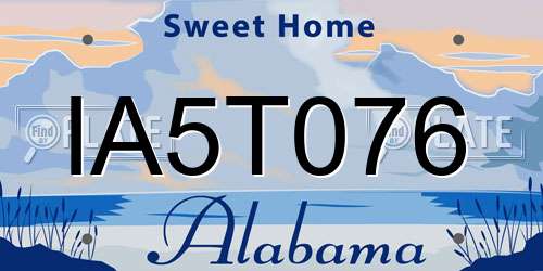 IA5T076 Alabama License Plate