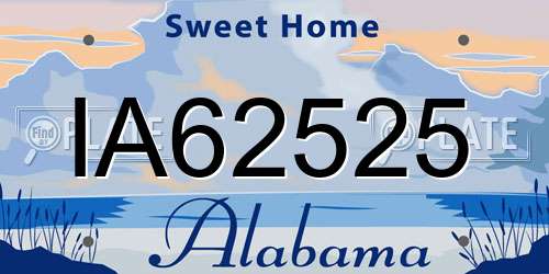 IA62525 Alabama License Plate