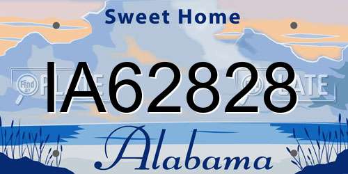 IA62828 Alabama License Plate