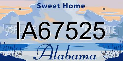 IA67525 Alabama License Plate
