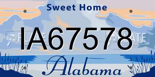 IA67578 Alabama License Plate