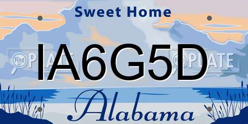 IA6G5D Alabama License Plate
