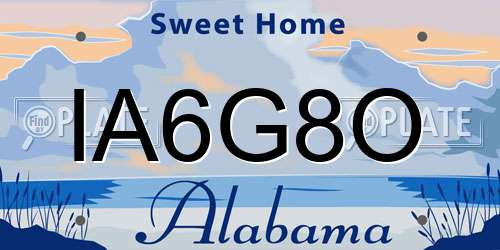 IA6G8O Alabama License Plate