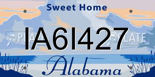 IA6I427 Alabama License Plate