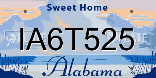 IA6T525 Alabama License Plate