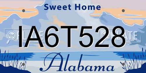 IA6T528 Alabama License Plate