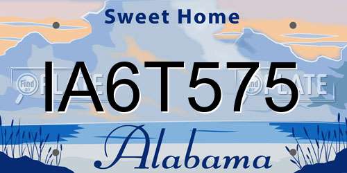 IA6T575 Alabama License Plate