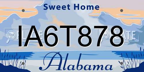 IA6T878 Alabama License Plate