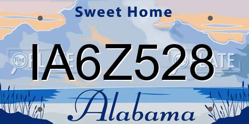 IA6Z528 Alabama License Plate