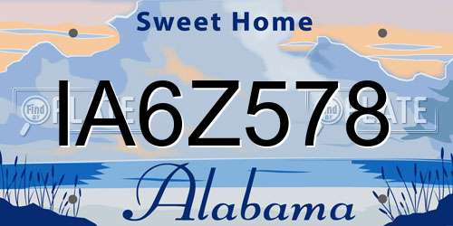 IA6Z578 Alabama License Plate