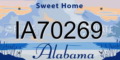 IA70269 Alabama License Plate