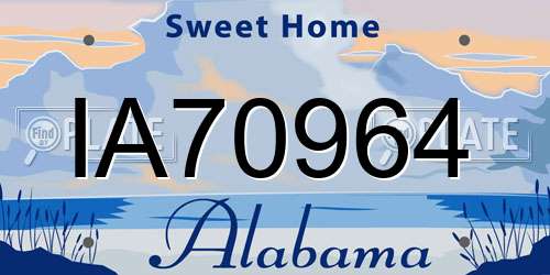 IA70964 Alabama License Plate
