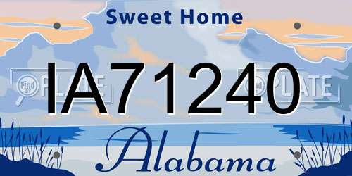IA71240 Alabama License Plate