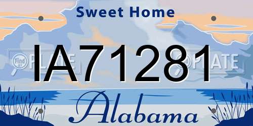 IA71281 Alabama License Plate