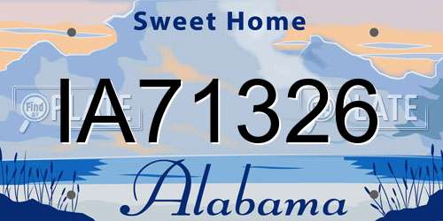 IA71326 Alabama License Plate