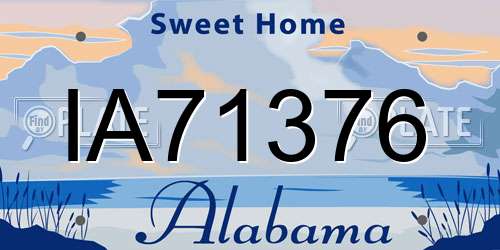 IA71376 Alabama License Plate