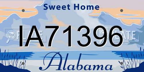 IA71396 Alabama License Plate