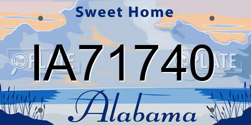 IA71740 Alabama License Plate