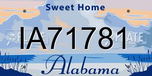IA71781 Alabama License Plate