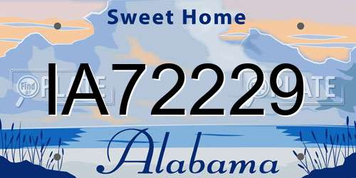 IA72229 Alabama License Plate
