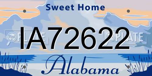 IA72622 Alabama License Plate