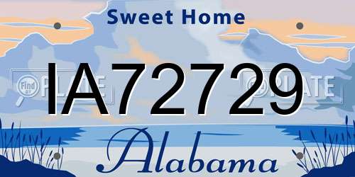 IA72729 Alabama License Plate