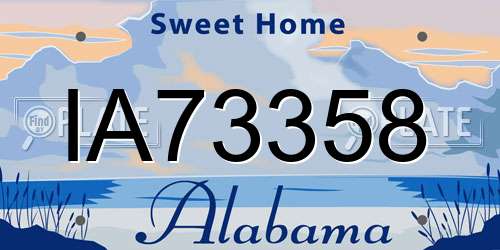 IA73358 Alabama License Plate