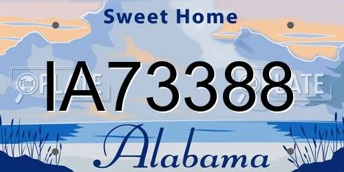 IA73388 Alabama License Plate