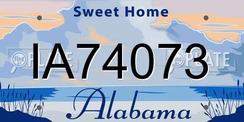 IA74073 Alabama License Plate