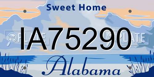 IA75290 Alabama License Plate