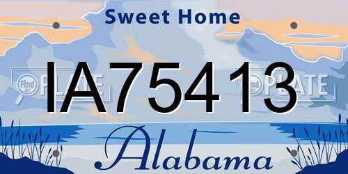 IA75413 Alabama License Plate