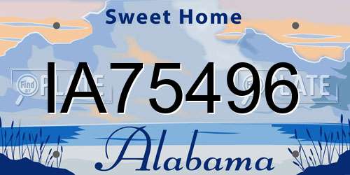 IA75496 Alabama License Plate
