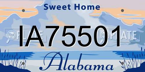 IA75501 Alabama License Plate