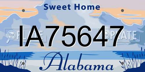 IA75647 Alabama License Plate