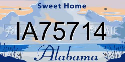 IA75714 Alabama License Plate