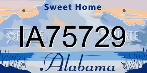 IA75729 Alabama License Plate