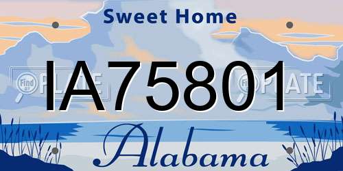 IA75801 Alabama License Plate