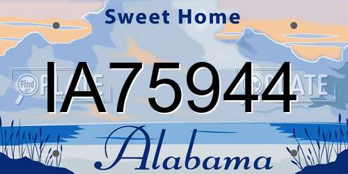 IA75944 Alabama License Plate
