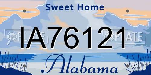 IA76121 Alabama License Plate