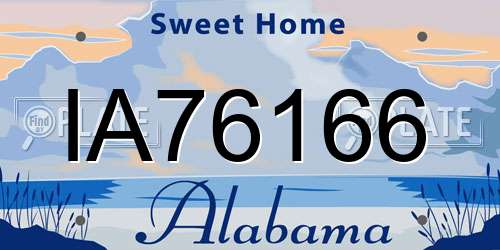 IA76166 Alabama License Plate