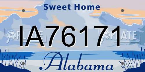 IA76171 Alabama License Plate