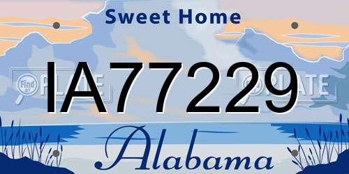IA77229 Alabama License Plate