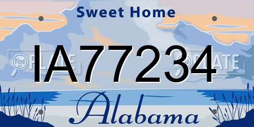 IA77234 Alabama License Plate