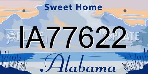 IA77622 Alabama License Plate