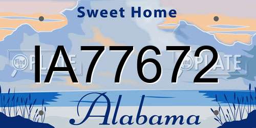 IA77672 Alabama License Plate