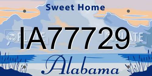 IA77729 Alabama License Plate