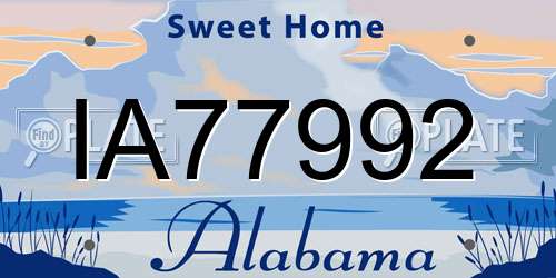 IA77992 Alabama License Plate