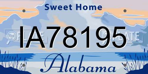 IA78195 Alabama License Plate