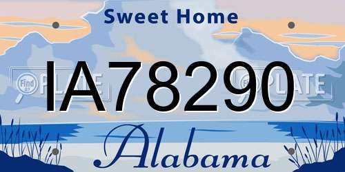 IA78290 Alabama License Plate